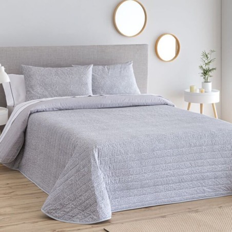 Colcha Bouti Leopard Gris Reversible Percal 100% Algodón