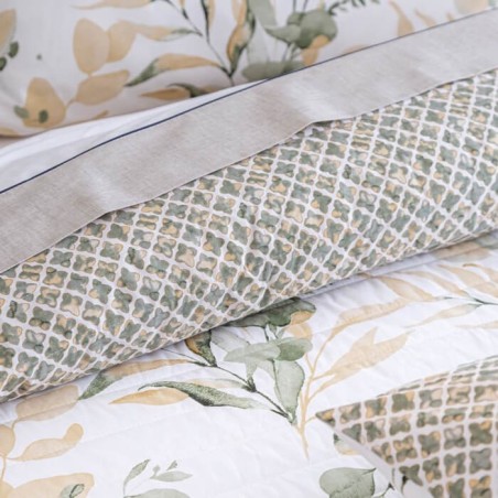 Colcha Bouti Reversible Celin Verde Percal 100% Algodón