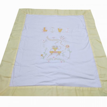 Colcha Bouti Bebé 100% Algodón Amarillo para Minicuna, Carro y Silla Paseo - relleno de