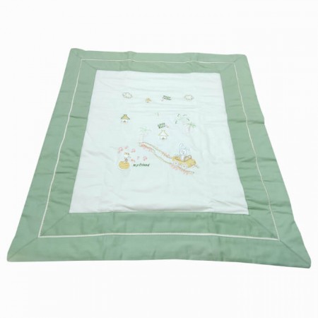 Colcha Bouti Bebé 100% Algodón Coche Verde para Minicuna, Carro y Silla Paseo - relleno