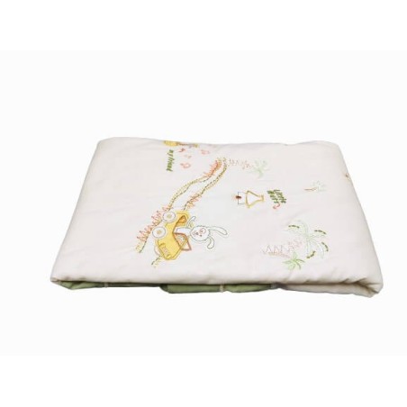 Colcha Bouti Bebé 100% Algodón Coche Verde para Minicuna, Carro y Silla Paseo