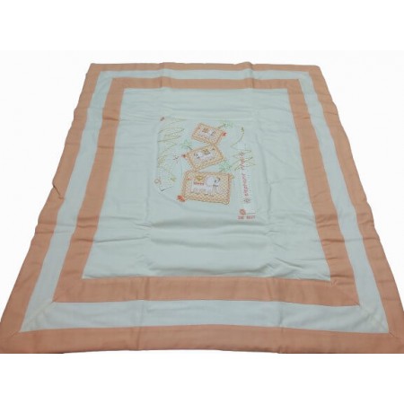 Colcha Bouti Bebé 100% Algodón Elefante Salmón para Minicuna, Carro y Silla Paseo - relleno de