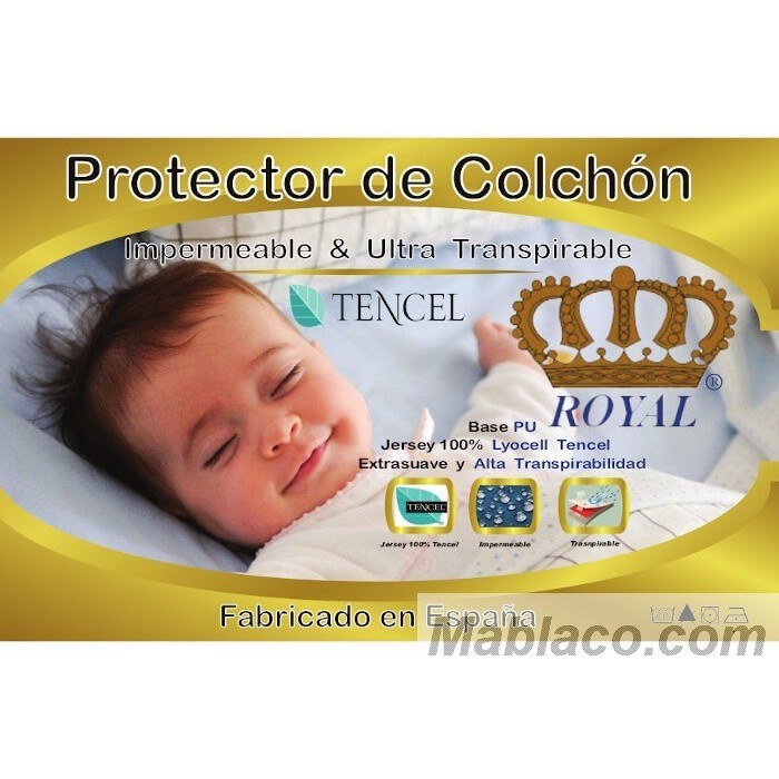 Protector Colchón Cuna 60x120 Tencel Royal® Laterales Impermeables