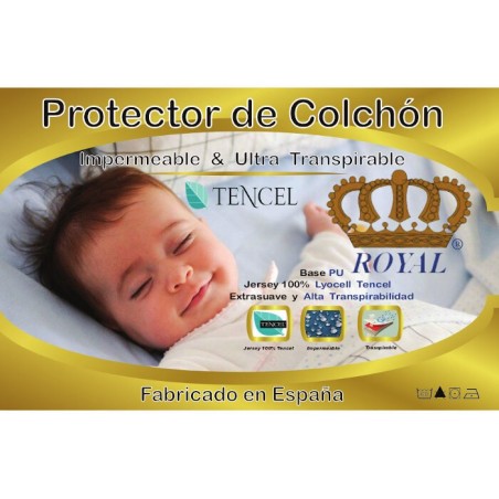 Detalles Protector Colchón Tencel 80x165 cm Camas Características ROYAL laterales Impermeables 	