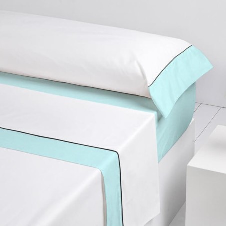 Juego de Sábanas Textura Aguamarina Percal Algodón 200 hilos