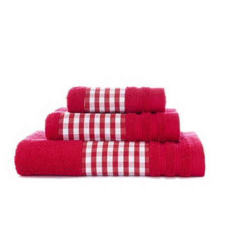 Juego de Toallas Aplique Vichy 3 piezas Rojo