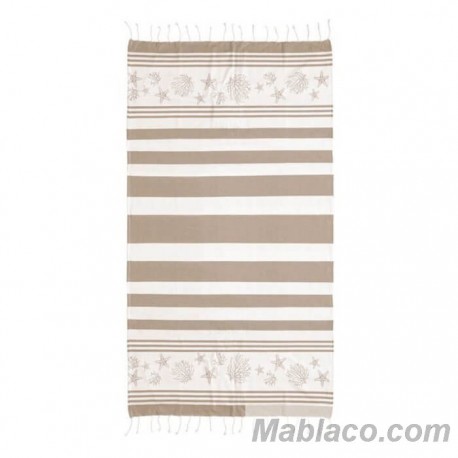 Fouta y Toalla de Playa Arrecife Beige Barcelo