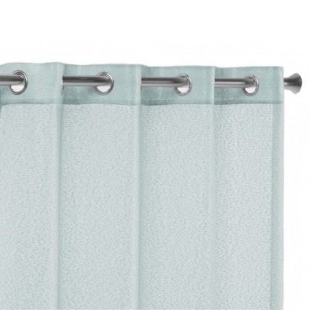 Cortina Visillo Rustico Brillo color Agua con Ollaos