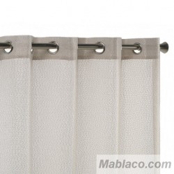 Cortina Visillo Rustico Brillo color Beige con Ollaos