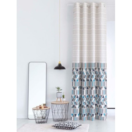 Cortina Eibar Azul confecionadas con ollaos