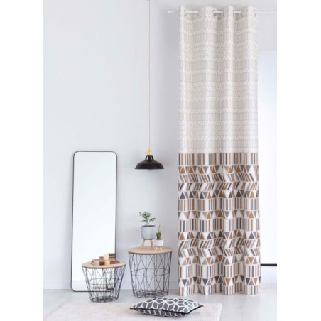 Cortina Eibar Beige confecionadas con ollaos