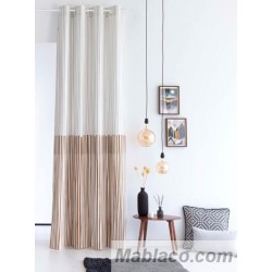 Cortina Loja Beige confecionadas con ollaos