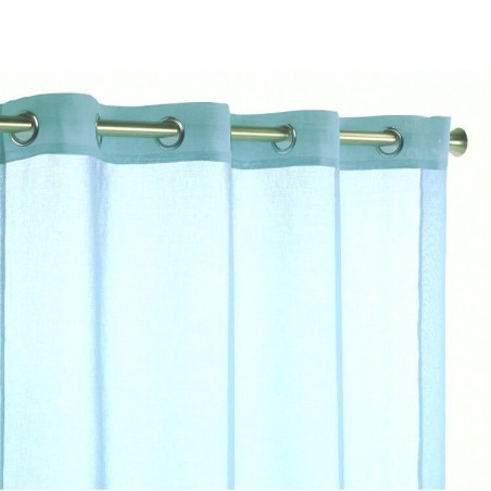 Cortina Visillo Dolly Liso color Verde Agua con Ollaos