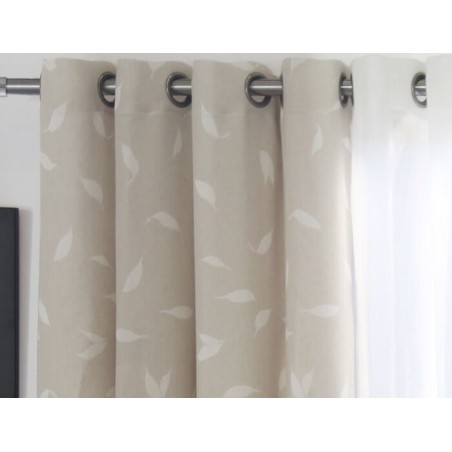 Cortina Jacquard Gillencon Beige confeccionadas con ollaos Reig Marti