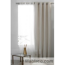 Cortina Jacquard Kramercon Beige confeccionadas con ollaos Reig Marti