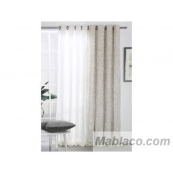 Cortina Jacquard Gallaghercon Beige confeccionadas con ollaos Reig Marti