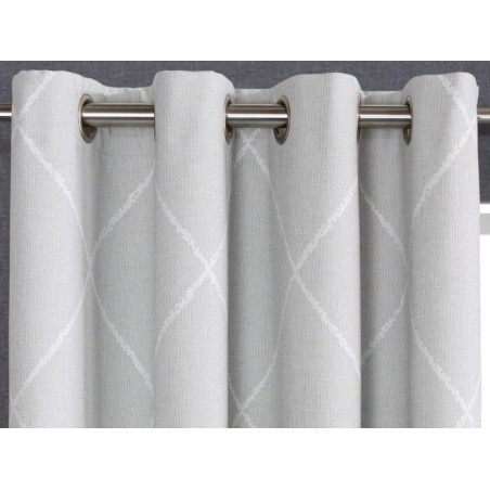 Cortina Jacquard Deniro Gris confeccionadas con ollaos Reig Marti