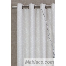 Cortina Jacquard Tanger Beige confeccionadas con ollaos Reig Marti