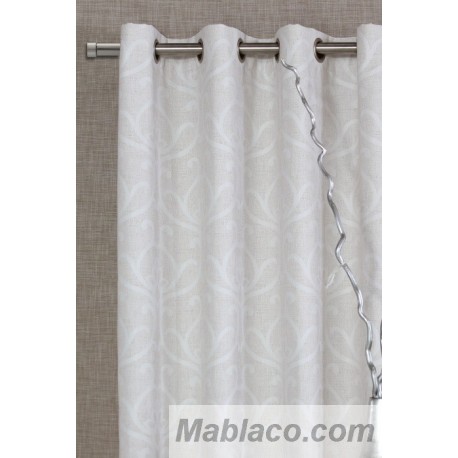 Cortina Jacquard Tanger Beige confeccionadas con ollaos Reig Marti