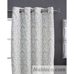 Cortina Jacquard Kyliecon Gris confeccionadas con ollaos Reig Marti