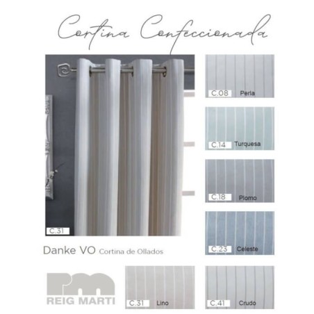 Cortina Jacquard Danke confeccionadas con ollaos Reig Marti