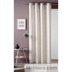 Cortina Jacquard Nat Jayan Beige confeccionadas con ollaos Reig Marti