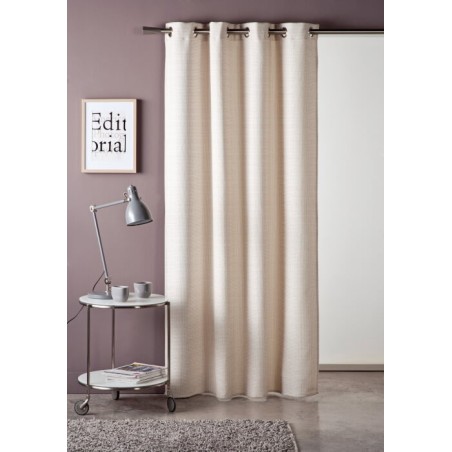 Cortina Jacquard Nat Ruy Beige confeccionadas con ollaos Reig Marti