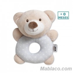 Sonajero Peluche Bebé Osito gris Interbaby