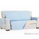 Cubre Sofá Acolchado Reversible Azul Claro - Beige