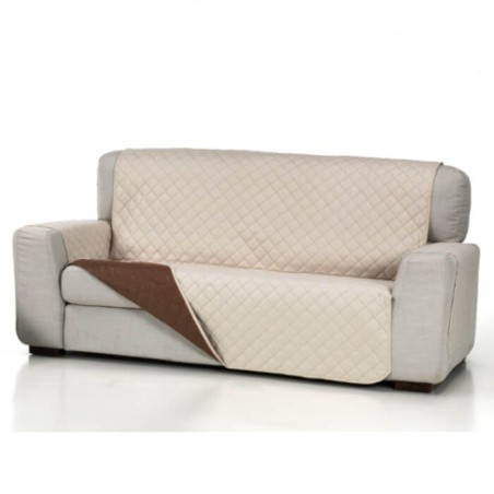 Cubre Sofá Acolchado Reversible Beige - Marrón
