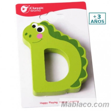 Letra D de Madera infantil +3 años Classic World