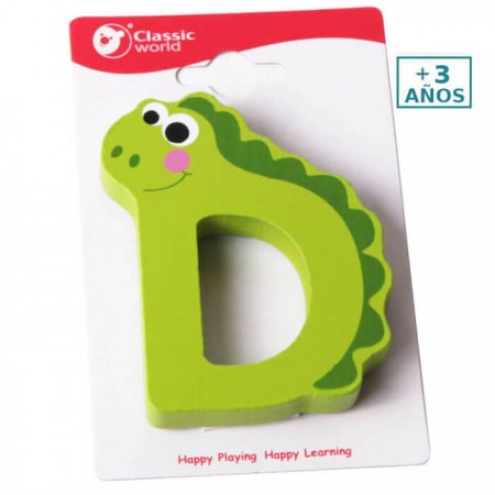 Letra D de Madera infantil +3 años Classic World - letras para niños