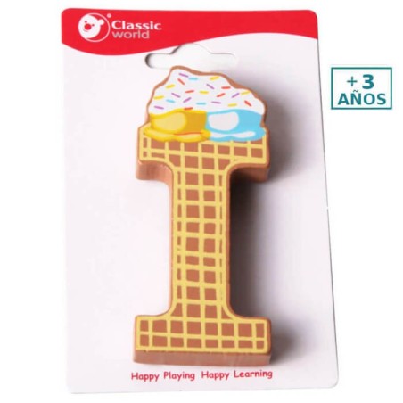 Letra I de Madera infantil +3 años Classic World