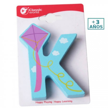 Letra K de Madera infantil +3 años Classic World - letras para niños