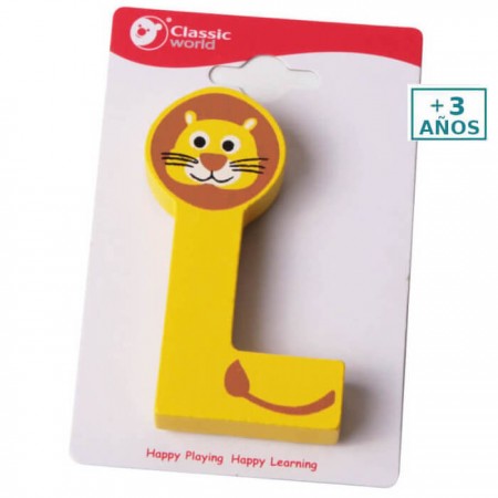 Letra L de Madera infantil +3 años Classic World - letras para niños