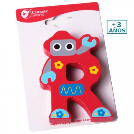 Letra R de Madera infantil +3 años Classic World - letras para niños