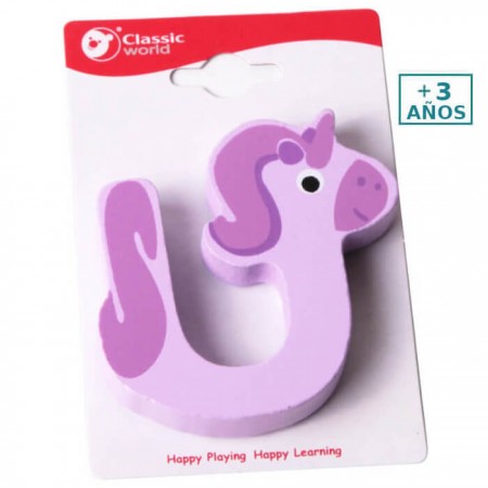 Letra U de Madera infantil +3 años Classic World - letras para niños