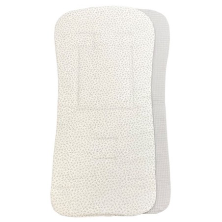 Colchoneta Ligera Silla de Paseo Florecitas Gris