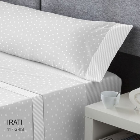 Juego de Sábanas Franela de Algodón Irati Gris