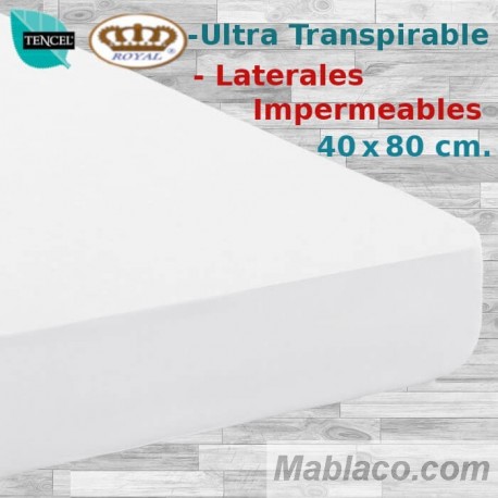 Protector Colchón Tencel 40x80 cm ROYAL laterales Impermeables para Coche, Cuco y Capazo