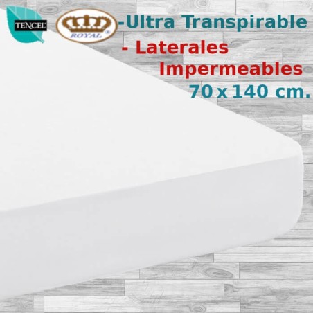 Protector Colchón Tencel MaxiCuna 70x140 cm ROYAL laterales Impermeables 