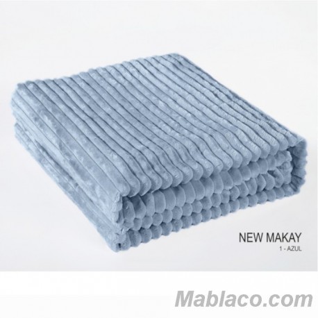 Manta Plaid New Makay reverso Borreguillo Sherpa Azul