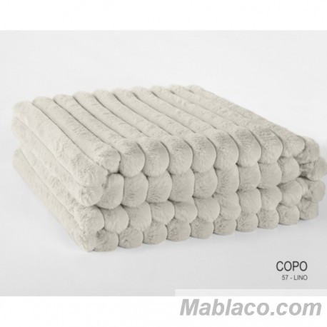 Manta Plaid Copo reverso Borreguillo Sherpa Lino