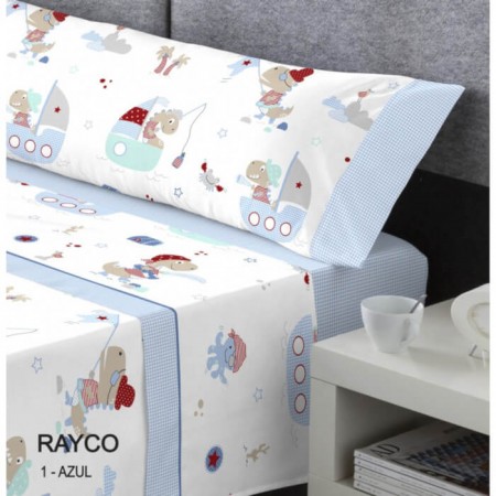 Juego de Sábanas Rayco Azul Infantil - funda almohada