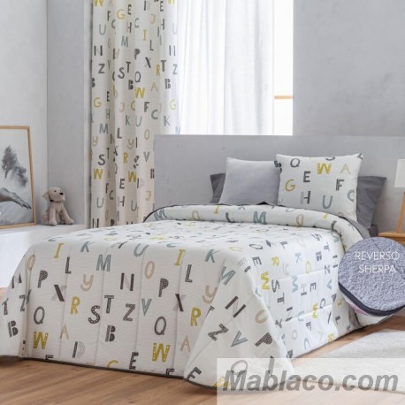 Edredón Comforter Letras reverso Borreguillo Sherpa