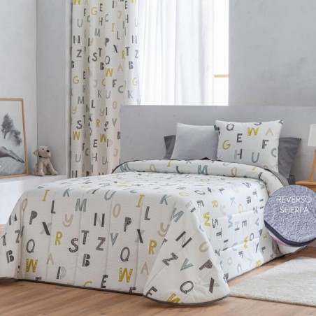 Edredón Comforter Letras reverso Borreguillo Sherpa