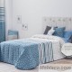 Edredón Comforter Cenefas Azul reverso Borreguillo Sherpa