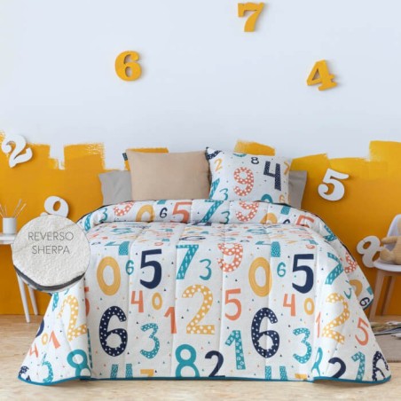 Edredón Comforter Números reverso Borreguillo Sherpa