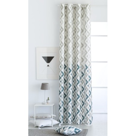 Cortina Murcia Azul confecionadas con ollaos