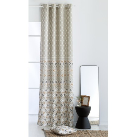 Cortina Toledo Beige confecionadas con ollaos